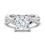 Twist Vine Princess Cut Moissanite Bridal Set with Men's Wedding Band - MSBLUE Jewelry