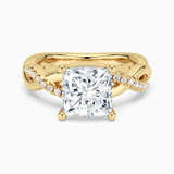 Twisted Band Princess Cut Moissanite Engagement Ring