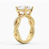 Twisted Band Princess Cut Moissanite Engagement Ring
