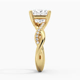 Twisted Band Princess Cut Moissanite Engagement Ring