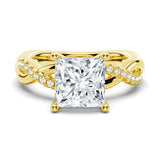 3 CT. Twist Vine Princess Cut Moissanite Engagement Ring