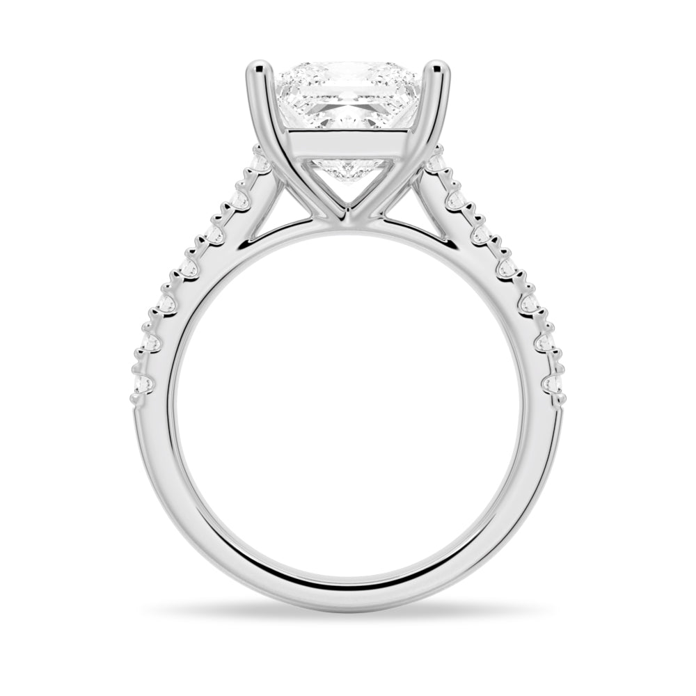 Princess Cut Pavé Moissanite Engagement Ring