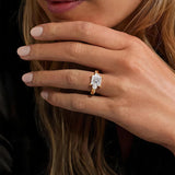 Twisted Band Princess Cut  Three Stone Moissanite Engagement Ring