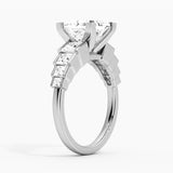 Unique Cinderella Staircase Princess Cut Moissanite Engagement Ring