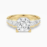 Unique Cinderella Staircase Princess Cut Moissanite Engagement Ring