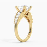 Unique Cinderella Staircase Princess Cut Moissanite Engagement Ring