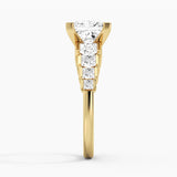 Unique Cinderella Staircase Princess Cut Moissanite Engagement Ring