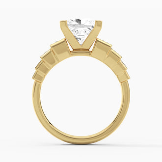Unique Cinderella Staircase Princess Cut Moissanite Engagement Ring
