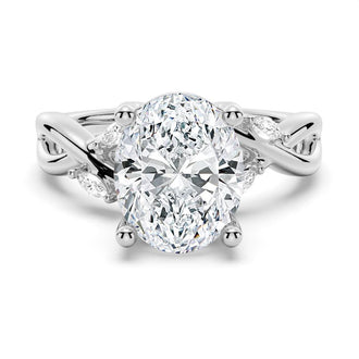 Twist Vine Oval Shaped Moissanite Engagement Ring - MSBLUE Jewelry