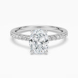 Petite Micropavé Oval Shaped Moissanite Engagement Ring