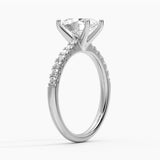 Petite Micropavé Oval Shaped Moissanite Engagement Ring