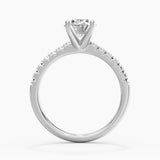 Petite Micropavé Oval Shaped Moissanite Engagement Ring