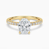 Petite Micropavé Oval Shaped Moissanite Engagement Ring