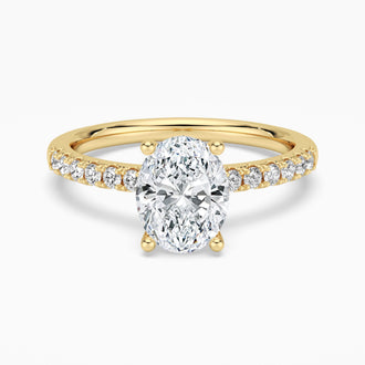 Petite Micropavé Oval Shaped Moissanite Engagement Ring
