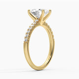 Petite Micropavé Oval Shaped Moissanite Engagement Ring