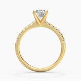 Petite Micropavé Oval Shaped Moissanite Engagement Ring