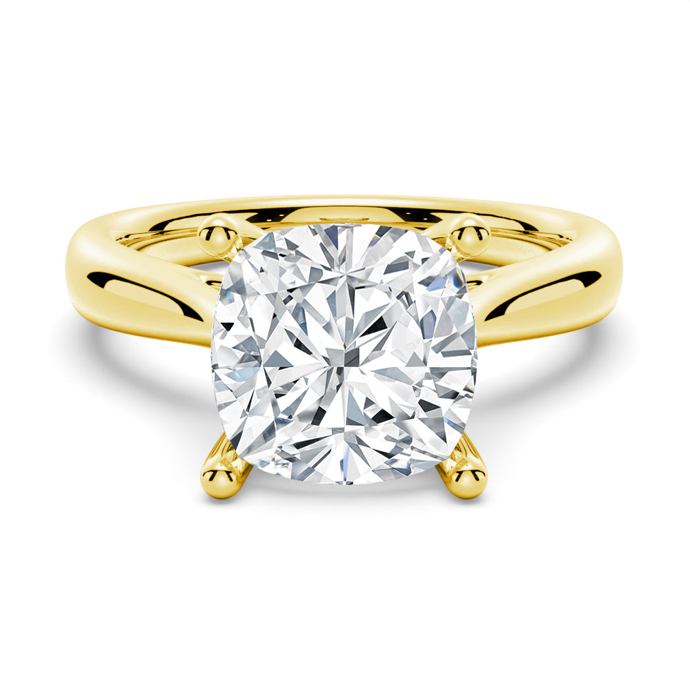 3 CT. Four Prongs Cathedral Solitaire Cushion Cut Engagement Ring