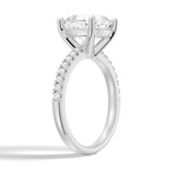 3 CT. French Pavé Cushion Cut Moissanite Engagement Ring