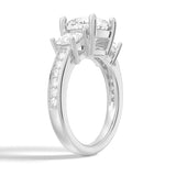 3 CT. Three Stone Cushion-Shaped Engagement Ring