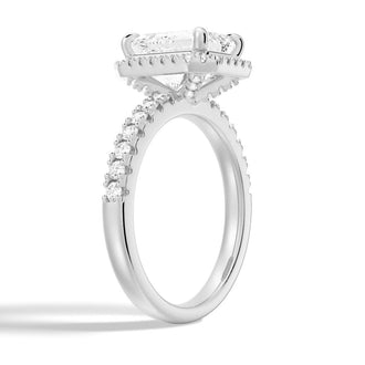 Halo Pavé Emerald Cut Engagement Ring - MSBLUE Jewelry