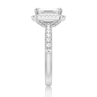 Halo Pavé Emerald Cut Engagement Ring - MSBLUE Jewelry