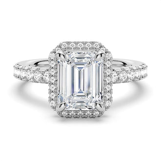 Emerald Cut Moissanite Bridal Set with Men's Wedding Band - MSBLUE Jewelry