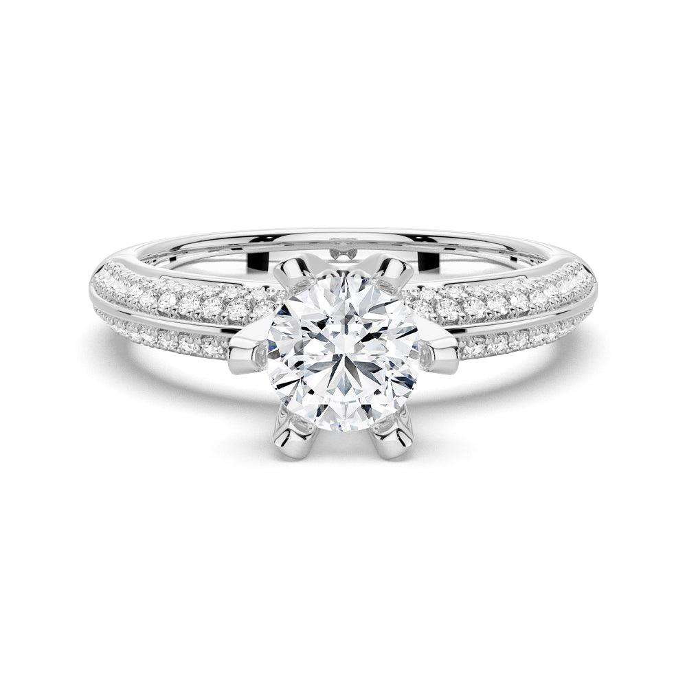 1 CT. Round Cut Six-Prong Engagement Ring - MSBLUE Jewelry