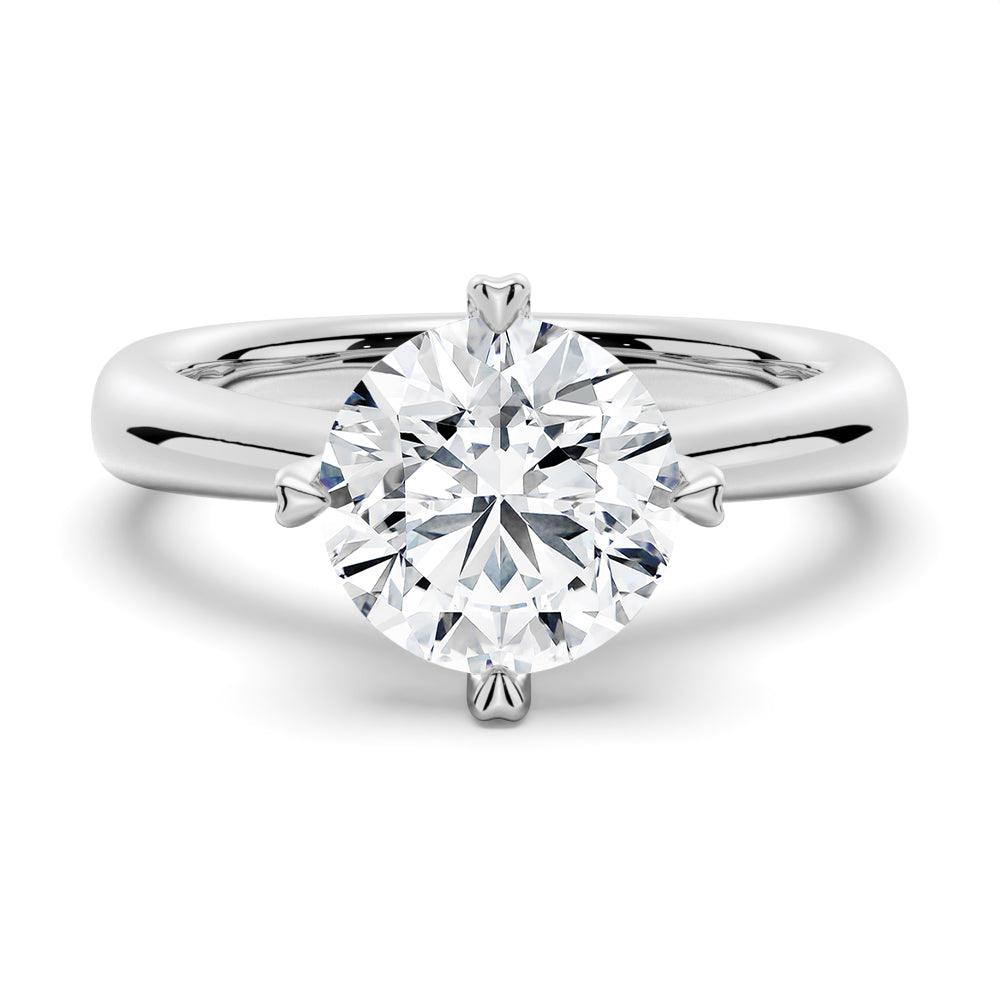 Unique Heart Prong Moissanite Engagement Ring - MSBLUE Jewelry