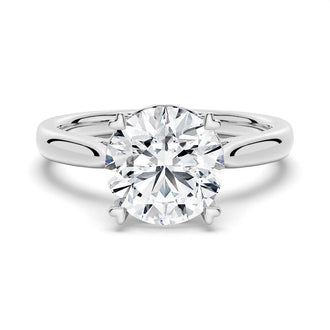 Secret Solitaire Round Moissanite Engagement Ring - MSBLUE Jewelry