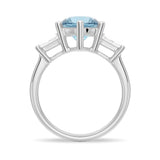 1 CT. Natural Sky Blue Topaz Three Stone Ring [Ships within 24 hrs]