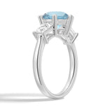 1 CT. Natural Sky Blue Topaz Three Stone Ring [Ships within 24 hrs]
