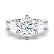 Tapered Baguette Three Stone Engagement Ring [Ships within 24 hrs]