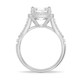 Halo Round Moissanite Silver Engagement Ring