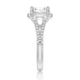 Halo Round Cut Engagement Ring With Split Shank