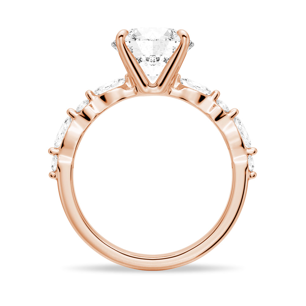 3 CT. Unique Marquise Round Cut Engagement Ring