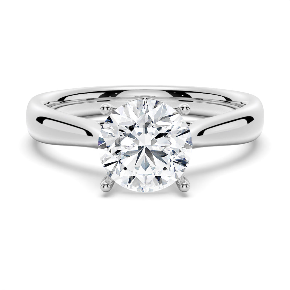 3 CT. Classic Solitaire Sterling Silver Moissanite Ring