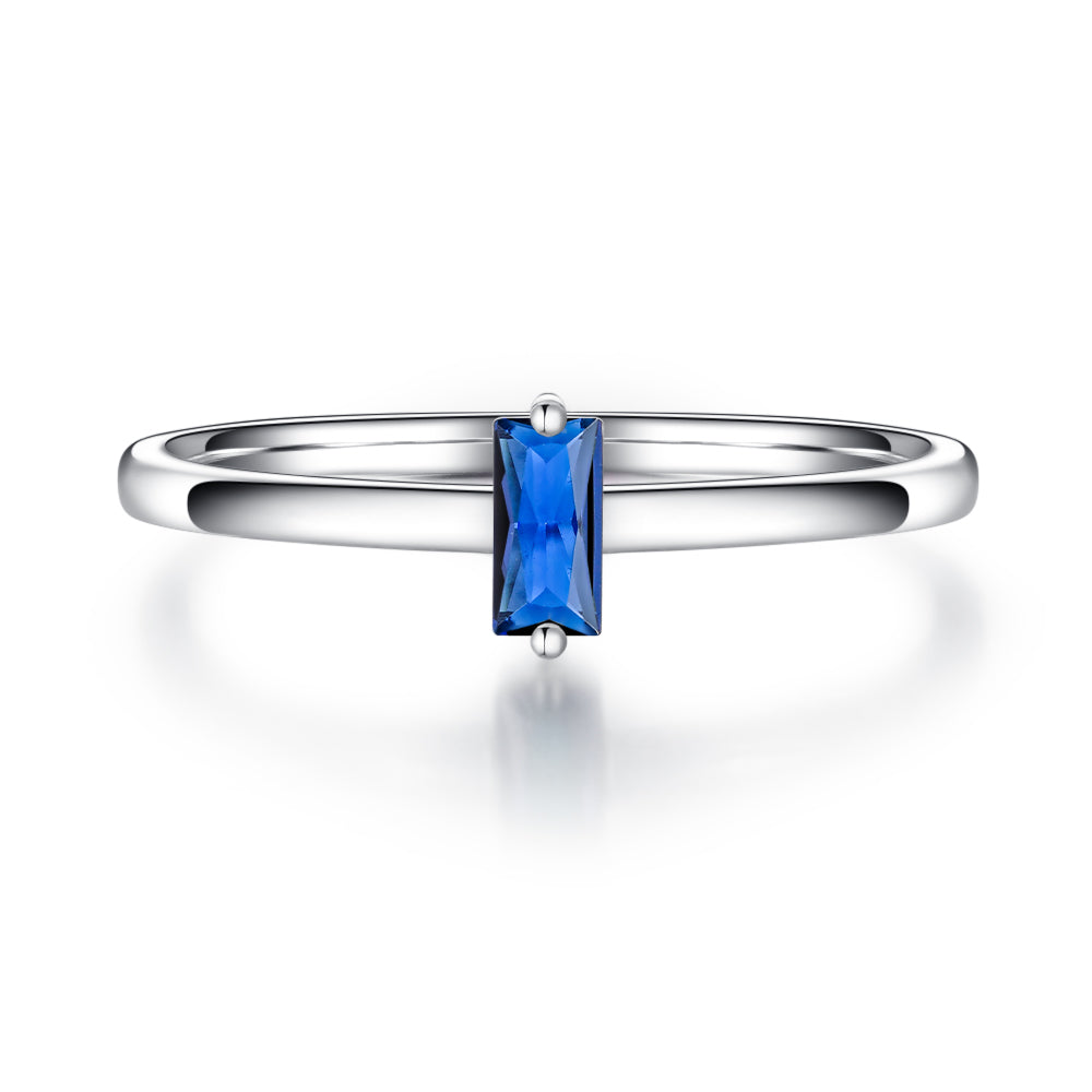 Minimalist Birthstone Lab Grown Sapphire Ring