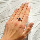 2 CT. Perfect Fit Three Stone Oval Lab Grown Sapphire Ring
