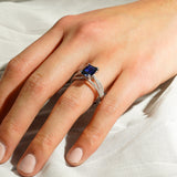 2.5 CT. Petite Split Band Lab Grown Sapphire Gemstone Ring