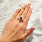 2.5 CT. Petite Split Band Lab Grown Sapphire Gemstone Ring