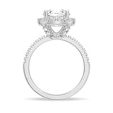 3 CT. Four-Prong Halo Moissanite Engagement Ring