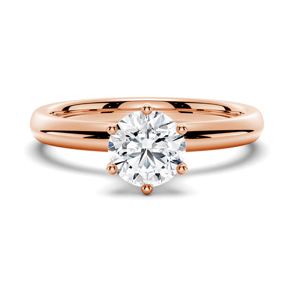 3 CT. Classic Six-Prong Solitaire Engagement Ring With Hidden Halo