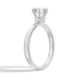 3 CT. Classic Six-Prong Solitaire Engagement Ring With Hidden Halo