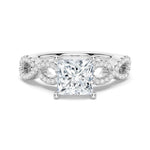 1.5 CT. Twist Vine Princess Cut Moissanite Engagement Ring - MSBLUE Jewelry