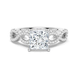 1.5 CT. Twist Vine Princess Cut Moissanite Engagement Ring - MSBLUE Jewelry