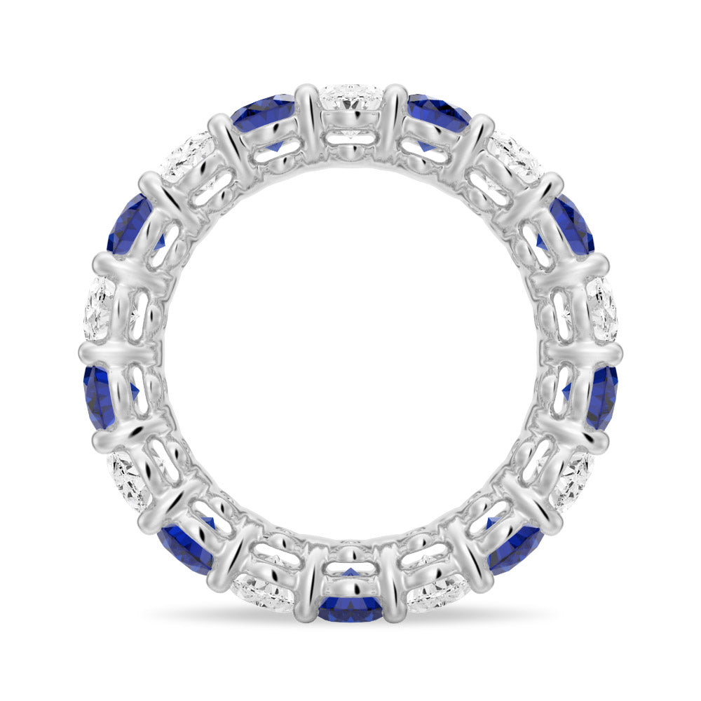 6.6 CT. Lab Grown White Sapphire with Sapphire Gemstone Band