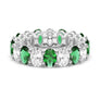 6.6 CT. Lab Grown White Sapphire with Green Gemstone Band - MSBLUE Jewelry