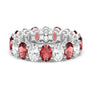 6.6 CT. Lab Grown White Sapphire with Sapphire Gemstone Band - MSBLUE Jewelry