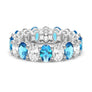 6.6 CT. Lab Grown White Sapphire with Sapphire Gemstone Band - MSBLUE Jewelry