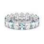 6.6 CT. Lab Grown White Sapphire with Green Gemstone Band - MSBLUE Jewelry